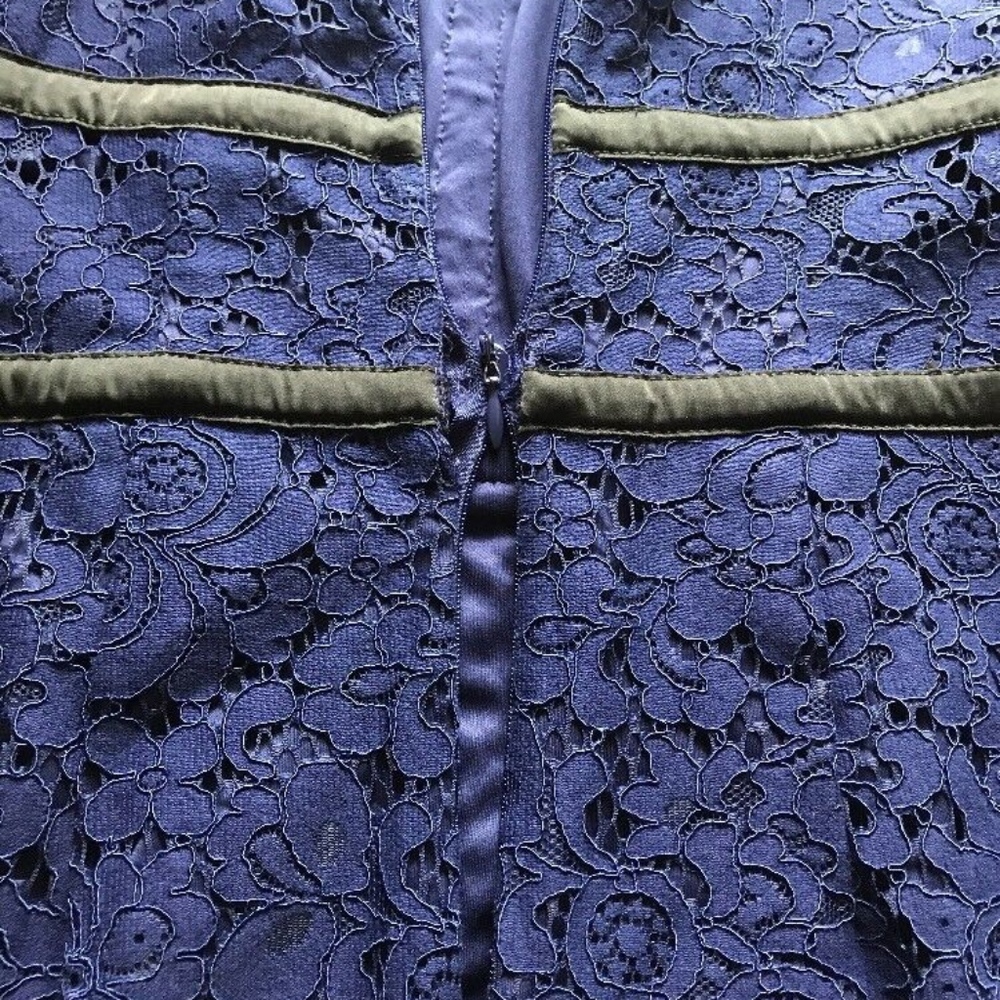 New express piped lace sheath dress midnight blue - Picture 7 of 8